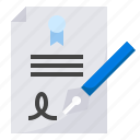 agreement, certification, contract, document, pen