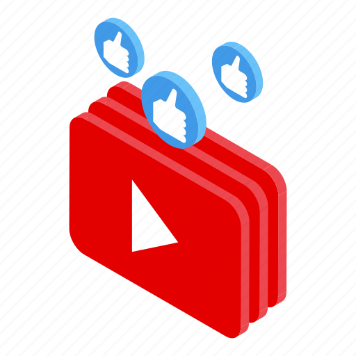 Successful, campaign, video, like, isometric icon - Download on Iconfinder