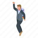successful, career, fly, isometric
