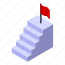 successful, career, stairs, isometric