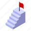 successful, career, stairs, isometric 