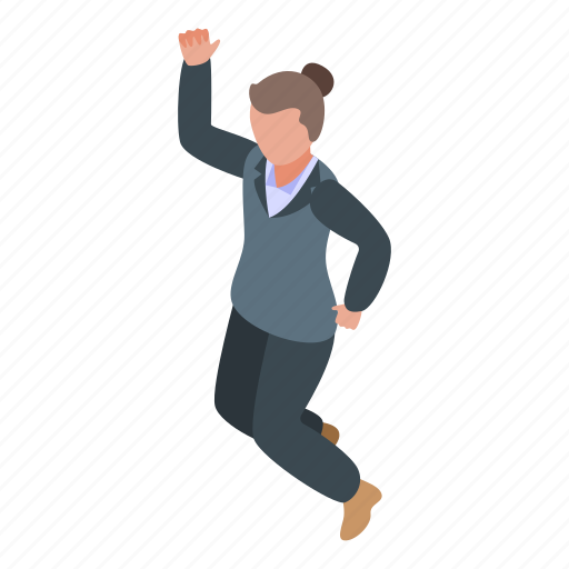 Successful, career, businesswoman, isometric icon - Download on Iconfinder