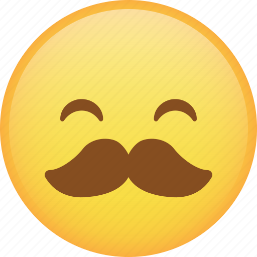 Emoji, emoticon, happy, mustache, smile, smiley icon - Download on Iconfinder