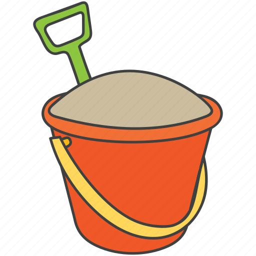 Bucket, bucket with sand, gardening, gardening bucket, gardening tools, plantation icon - Download on Iconfinder