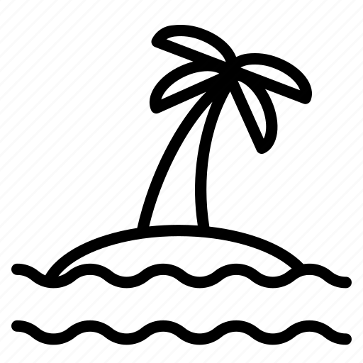 Beach, coconut tree, holiday, island, ocean, summer, tropical icon - Download on Iconfinder