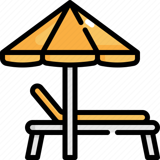 Bed, holiday, summer, travel, umbrella, vacation icon - Download on Iconfinder