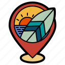 beach, maps, location, pointer, point, placeholder, pin