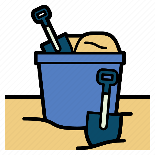 Sand, bucket, beach, childhood, kid, tools, shovel icon - Download on Iconfinder