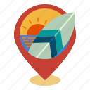 beach, maps, location, pointer, point, placeholder, pin 