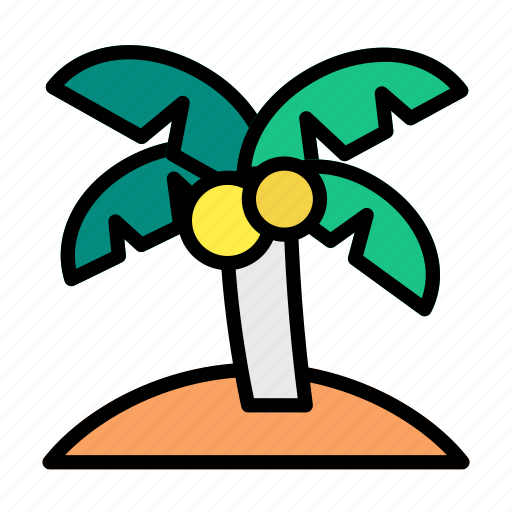 Summer, holiday, vacation, beach, palm, tree, coconut icon - Download on Iconfinder
