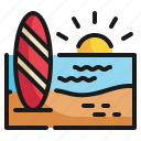 beach, travel, surf, holiday, vacation, summer icon