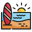 beach, travel, surf, holiday, vacation, summer icon 