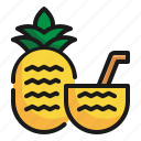 pineapple, juice, fruit, drink, summer icon