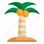 coconut, palm, tree, beach, plant, summer icon 