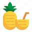 pineapple, juice, fruit, drink, beverage, summer icon 