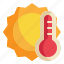 sun, weather, temperature, thermometer, summer icon 