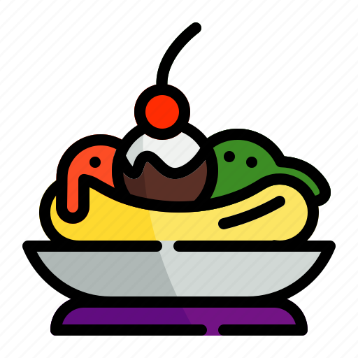 Summer, vacation, holiday, food, dessert, banana, split icon - Download on Iconfinder