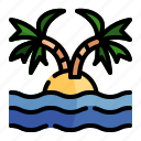 summer, vacation, holiday, sea, beach, palm, island, tree
