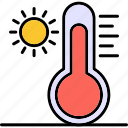 high, temperature, hot, summer, sun, termometer, weather