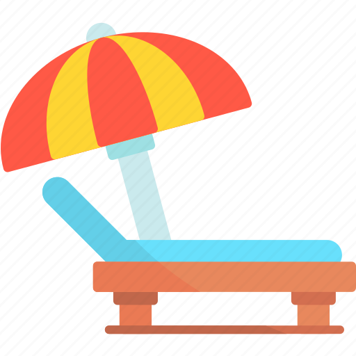 Lounger, beach, chair, deck, sun, umbrella icon - Download on Iconfinder