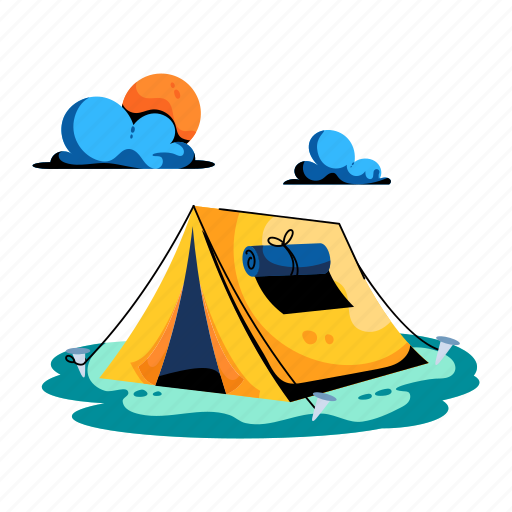 Camping area, camping place, tent, canopy, camp view icon - Download on Iconfinder