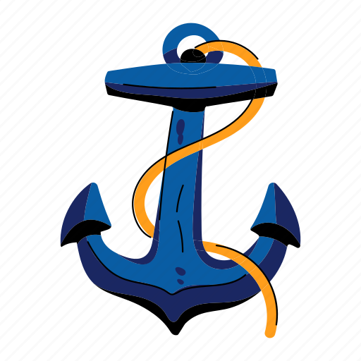 Boat anchor, ship anchor, anchor rope, sea anchor, boat stopper icon - Download on Iconfinder