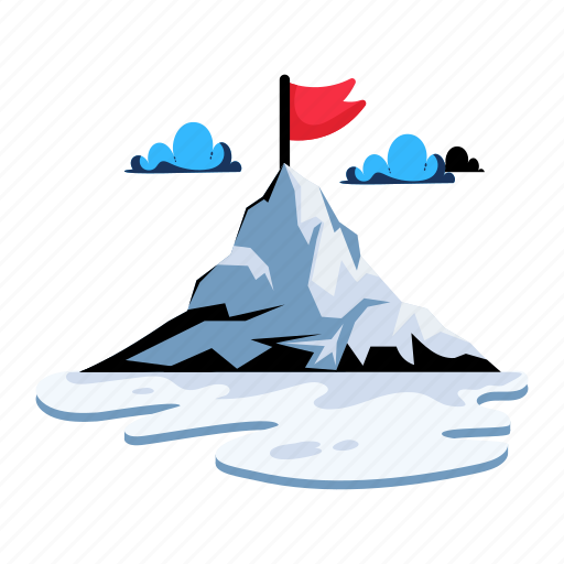 Mountain peak, peak point, winning peak, peak achievement, mountain flag icon - Download on Iconfinder