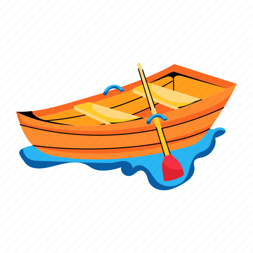 Rowboat, paddle boat, wooden boat, boat, water transport icon - Download on Iconfinder