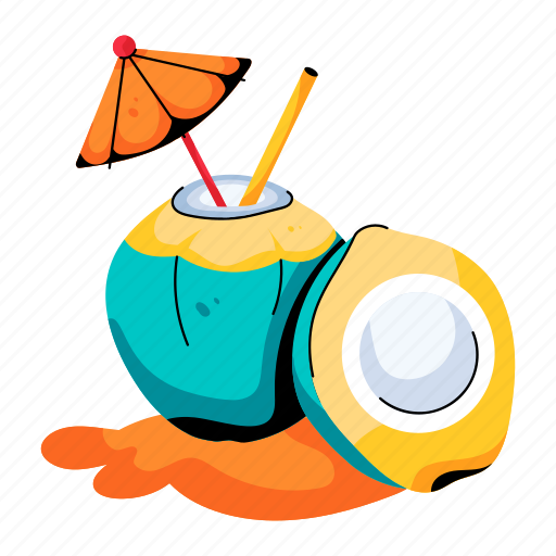 Tropical drink, coconut drink, beach drink, coconut water, summer drink icon - Download on Iconfinder