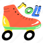 skating shoe, rolling shoe, roller skate, footgear, footwear 