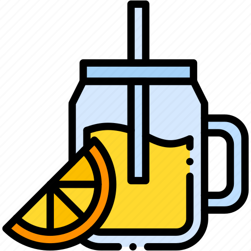 Juice, orange, beverage, straw, fresh, summer icon - Download on Iconfinder