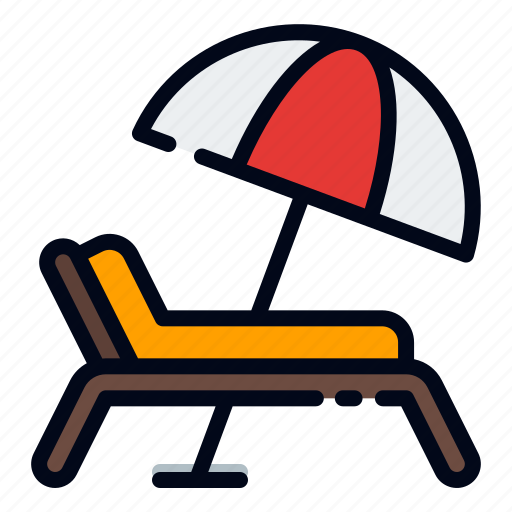 Beach chair, beach umbrella, umbrella, parasol, relax, holidays, sun umbrella icon - Download on Iconfinder