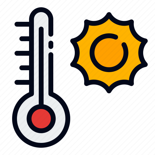 Heat, sun, temperature, hot, weather, thermometer, climate icon - Download on Iconfinder