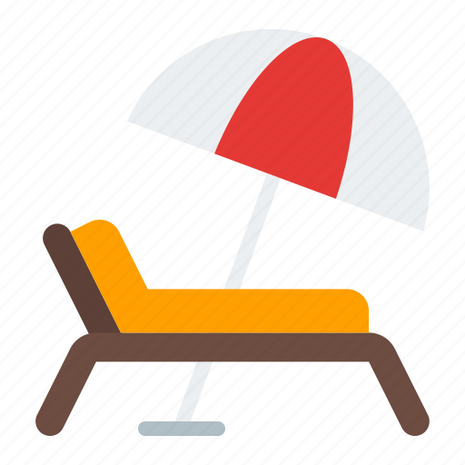 Beach, chair, beach chair, beach umbrella, umbrella, relax, holidays icon - Download on Iconfinder