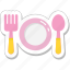 dining, fork, plate, restaurant, spoon 