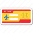 air ticket, airplane, plane ticket, ticket, travelling