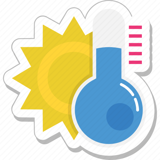Hot day, hot weather, morning, sun, thermometer icon - Download on Iconfinder