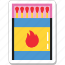 fire, flame, kitchen, matchbox, matches