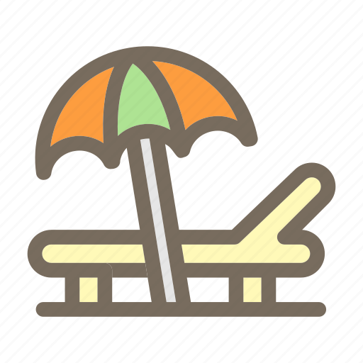 Beach, summer, sunbed, umbrella, vacation icon - Download on Iconfinder