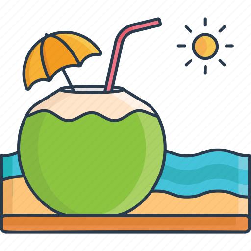 Coconut, beach, vacation, summer, tourism, travel, holiday icon - Download on Iconfinder