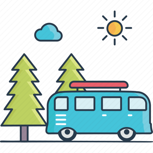 Bus, transport, transportation, holiday, summer, spring icon - Download on Iconfinder