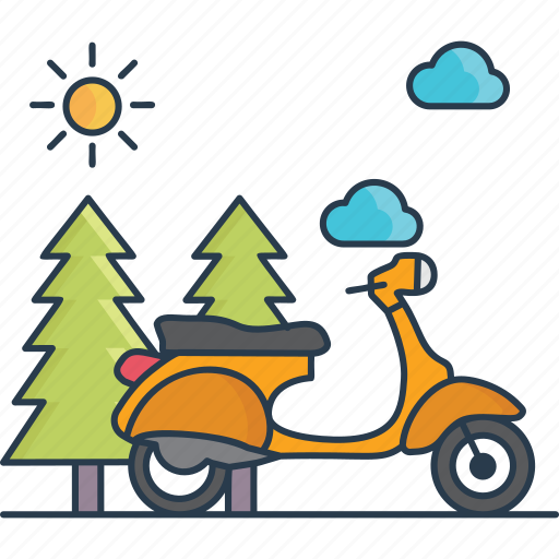 Motorcycle, motorbike, scooter, vacation, transport icon - Download on Iconfinder