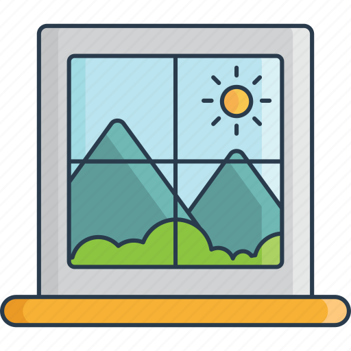 Window, summer, hotel, vacation, landscape, decoration icon - Download on Iconfinder