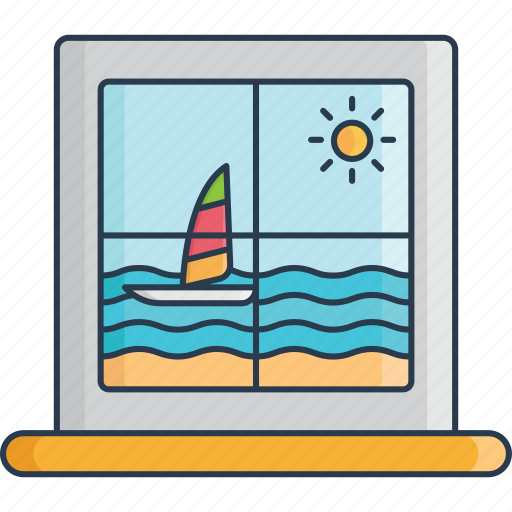 Window, view, beach, hotel, summer, holiday, decoration icon - Download on Iconfinder