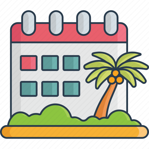 Calendar, holiday, schedule, date, summer, event, travel icon - Download on Iconfinder