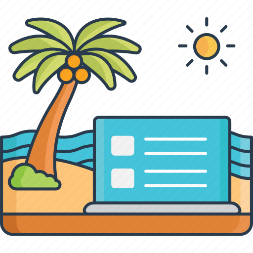 Work, vacation, beach, summer, tourism, freelance icon - Download on Iconfinder