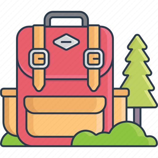 Backpack, travel, holiday, camping, forest, vacation, outdoor icon - Download on Iconfinder