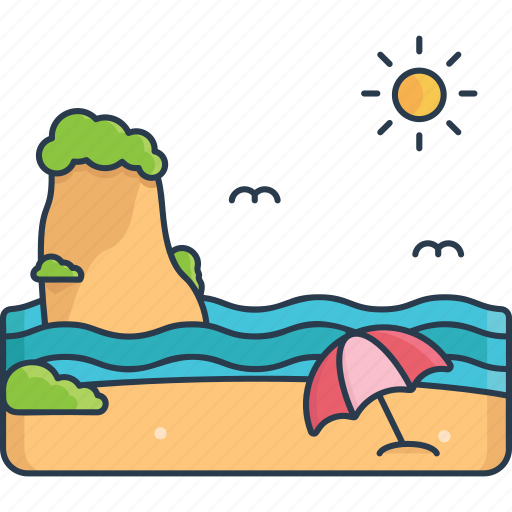 Rock clift, beach, summer, vacation, tourism, travel, holiday icon - Download on Iconfinder