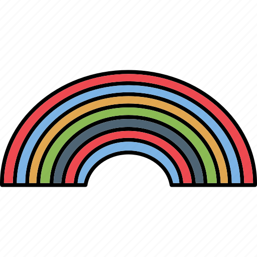Cloudy rainbow, color spectrum, natural rainbow, rainbow icon - Download on Iconfinder