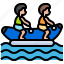 banana, boat, activity, leisure, transportation, summertime 